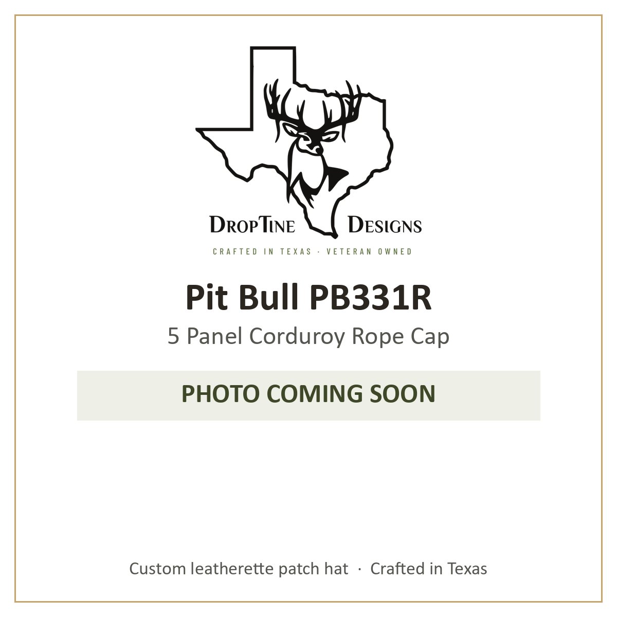 Photo coming soon: Pit Bull PB331R 5 Panel Corduroy Rope Cap