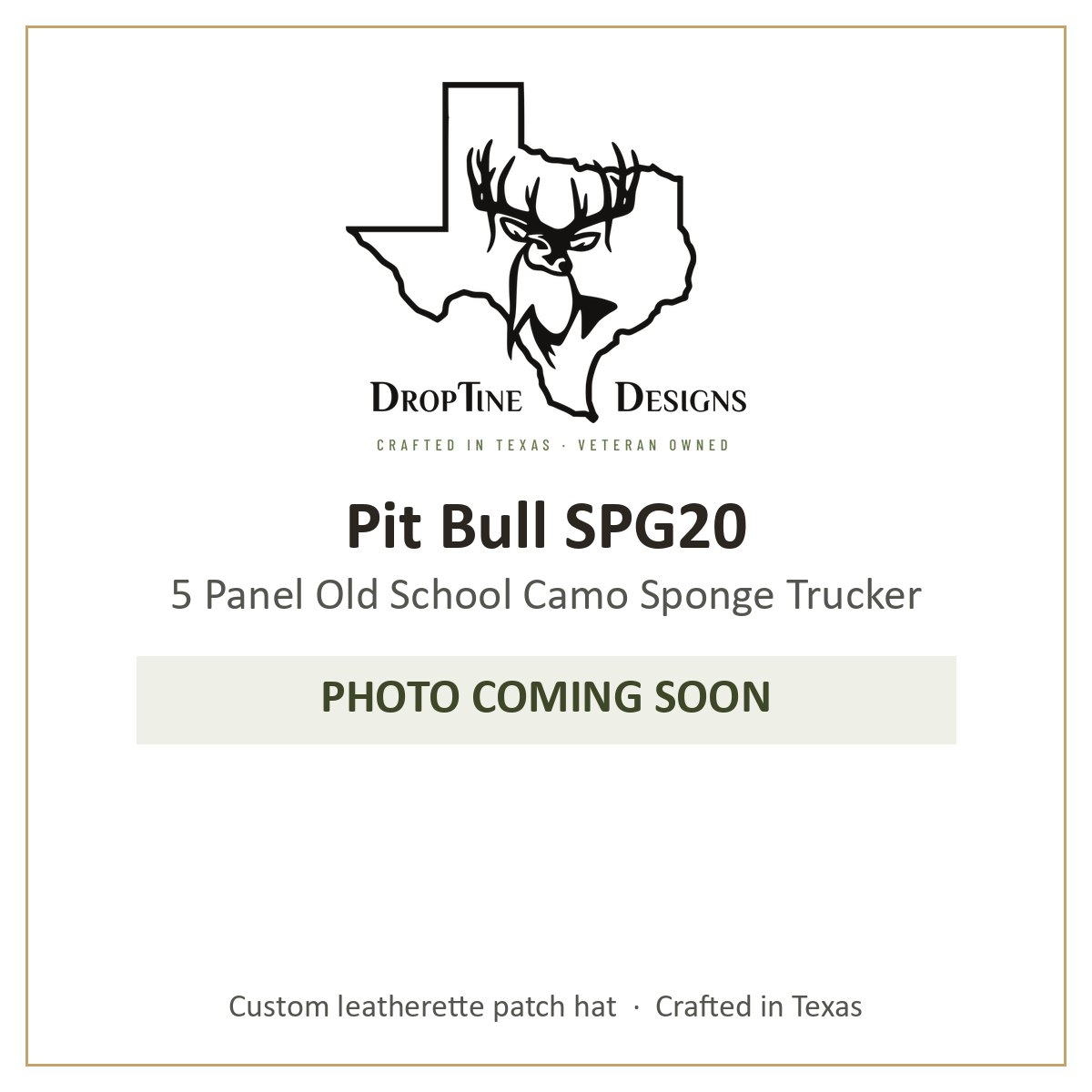 Photo coming soon: Pit Bull SPG20 5 Panel Old School Camo Sponge Trucker