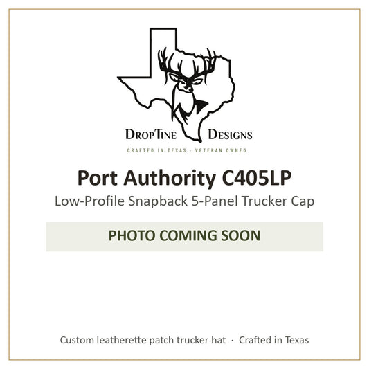 Photo coming soon: Port Authority C405LP Low-Profile Snapback 5-Panel Trucker Cap