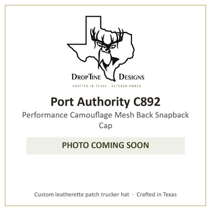 Photo coming soon: Port Authority C892 Performance Camouflage Mesh Back Snapback Cap
