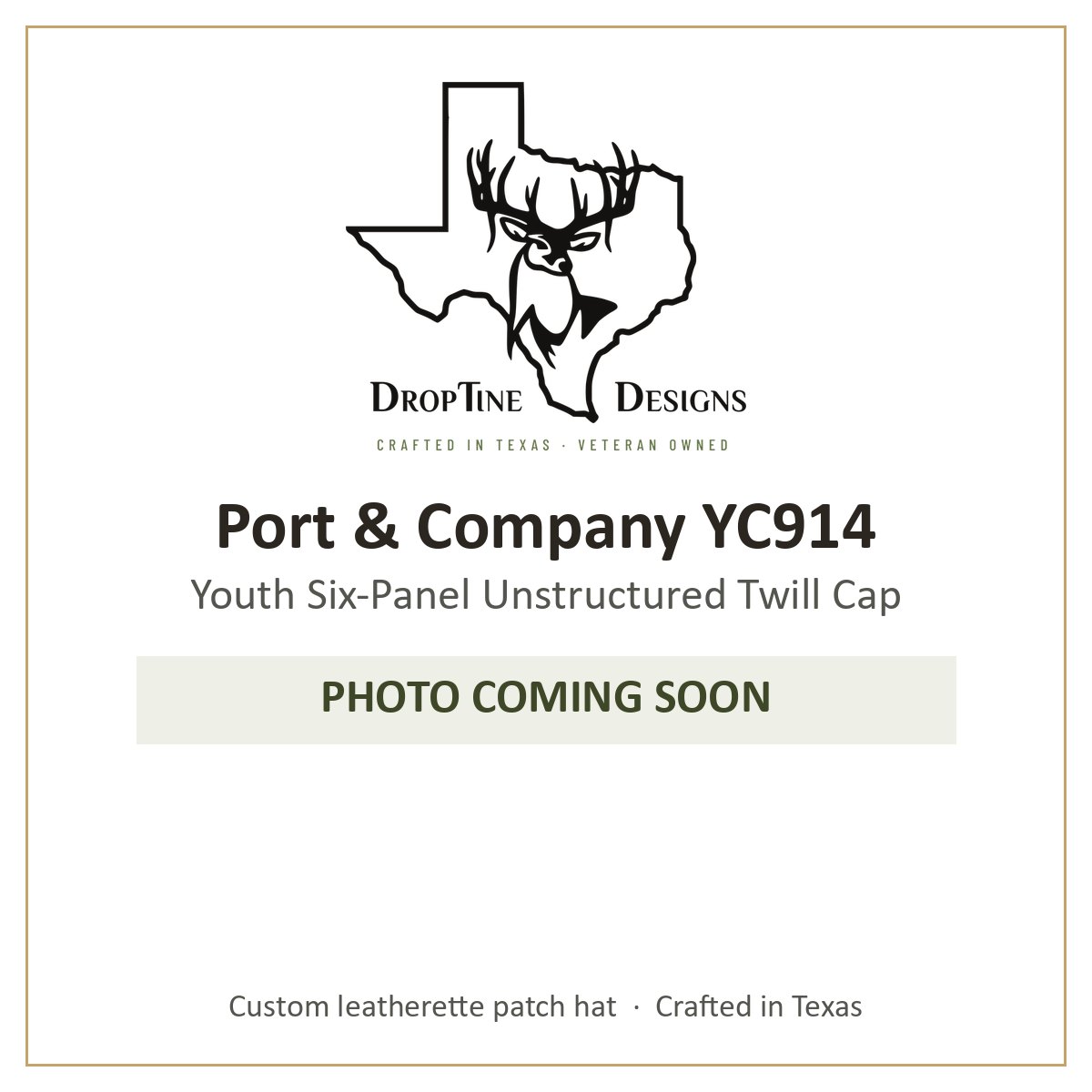 Photo coming soon: Port & Company YC914 Youth Six-Panel Unstructured Twill Cap