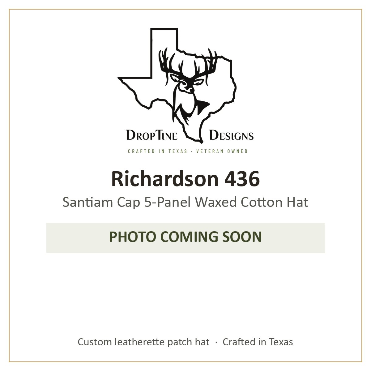 Photo coming soon: Richardson 436 Santiam Cap 5-Panel Waxed Cotton Hat