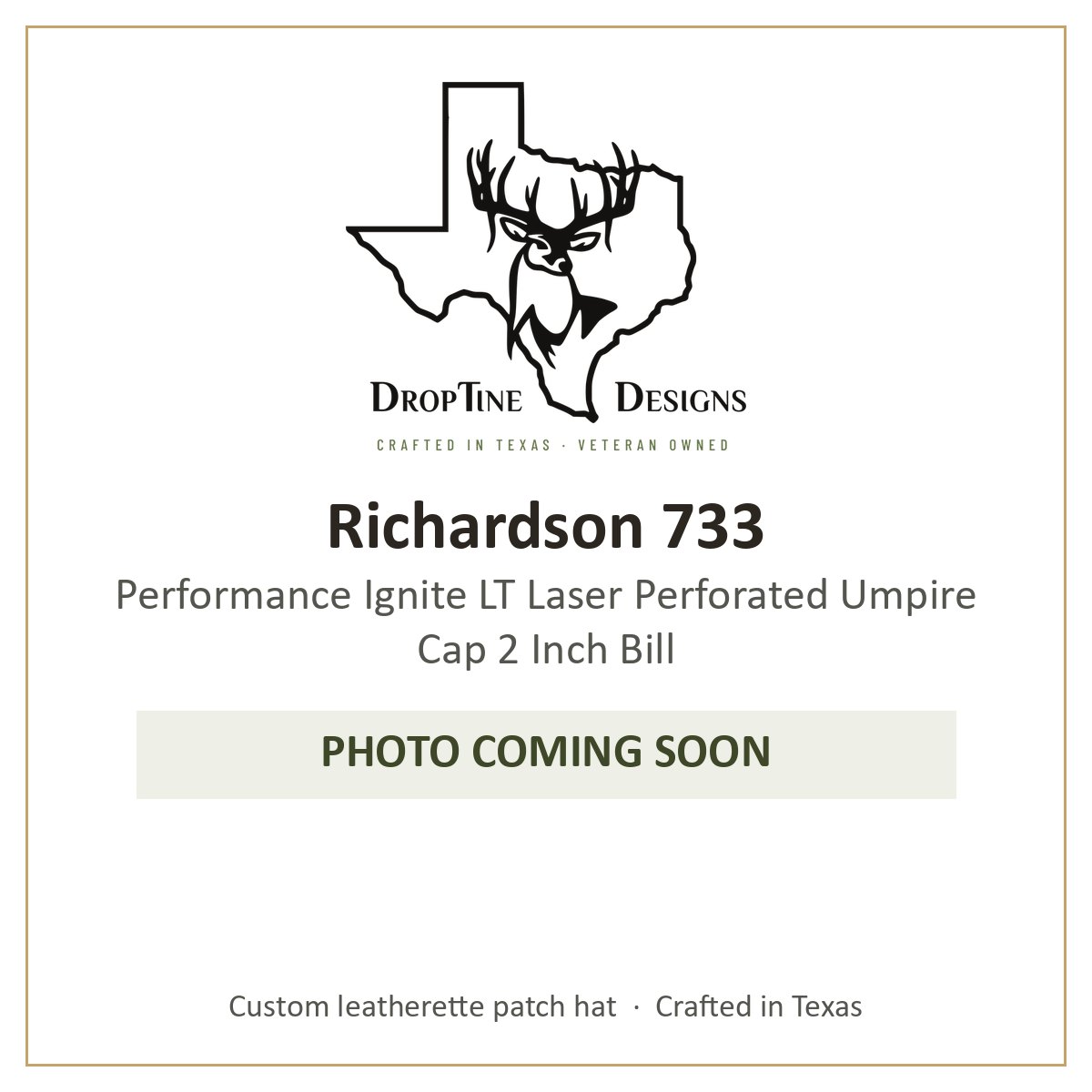 Photo coming soon: Richardson 733 Performance Ignite LT Laser Perforated Umpire Cap 2 Inch Bill