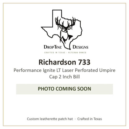 Photo coming soon: Richardson 733 Performance Ignite LT Laser Perforated Umpire Cap 2 Inch Bill