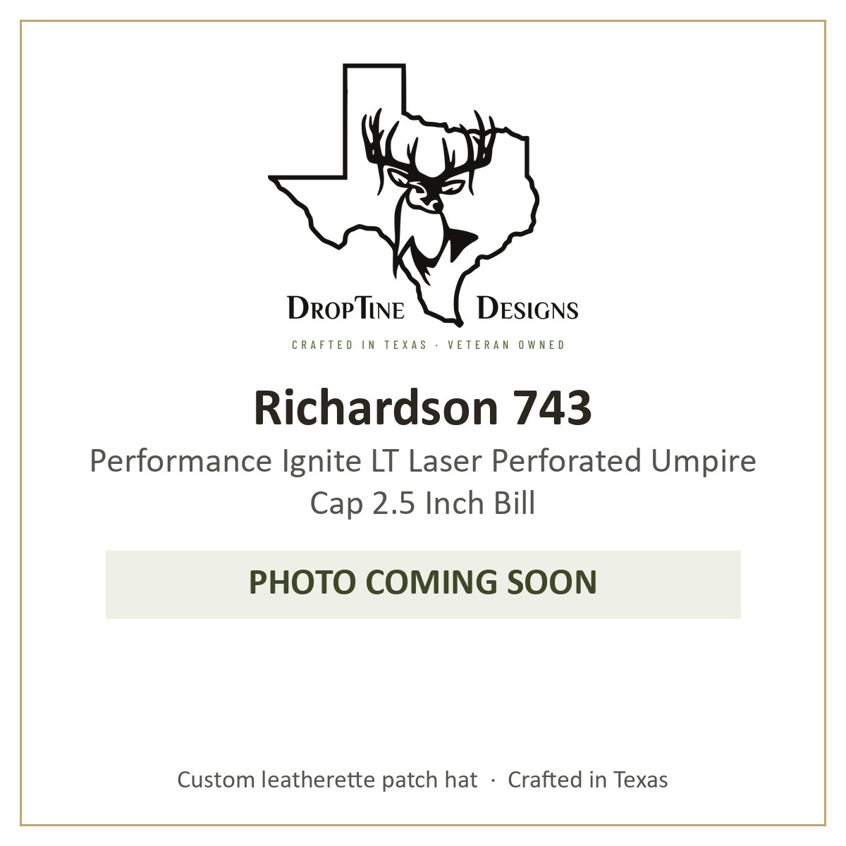Photo coming soon: Richardson 743 Performance Ignite LT Laser Perforated Umpire Cap 2.5 Inch Bill