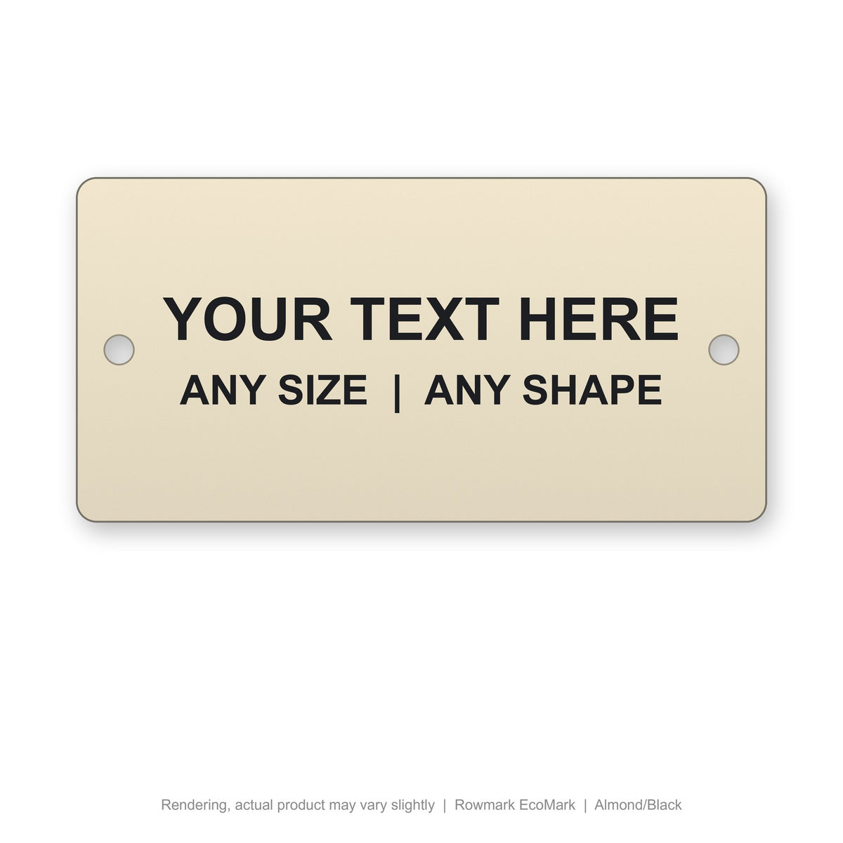 Rowmark EcoMark engraved plate (rendering)