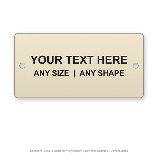 Rowmark EcoMark engraved plate (rendering)