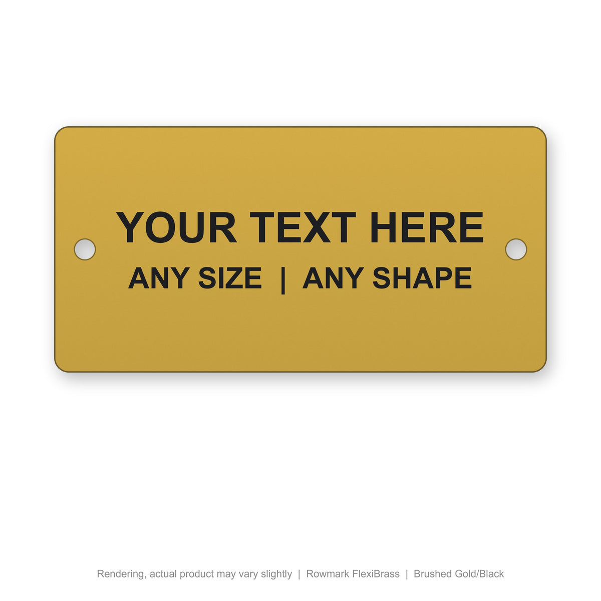 Rowmark FlexiBrass engraved plate (rendering)