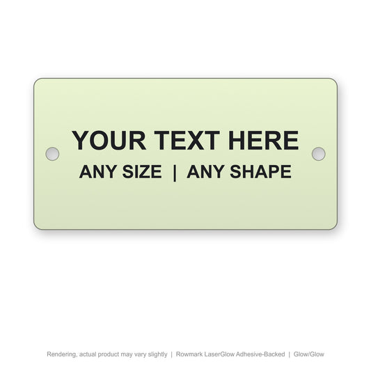 Rowmark LaserGlow Adhesive-Backed engraved plate (rendering)