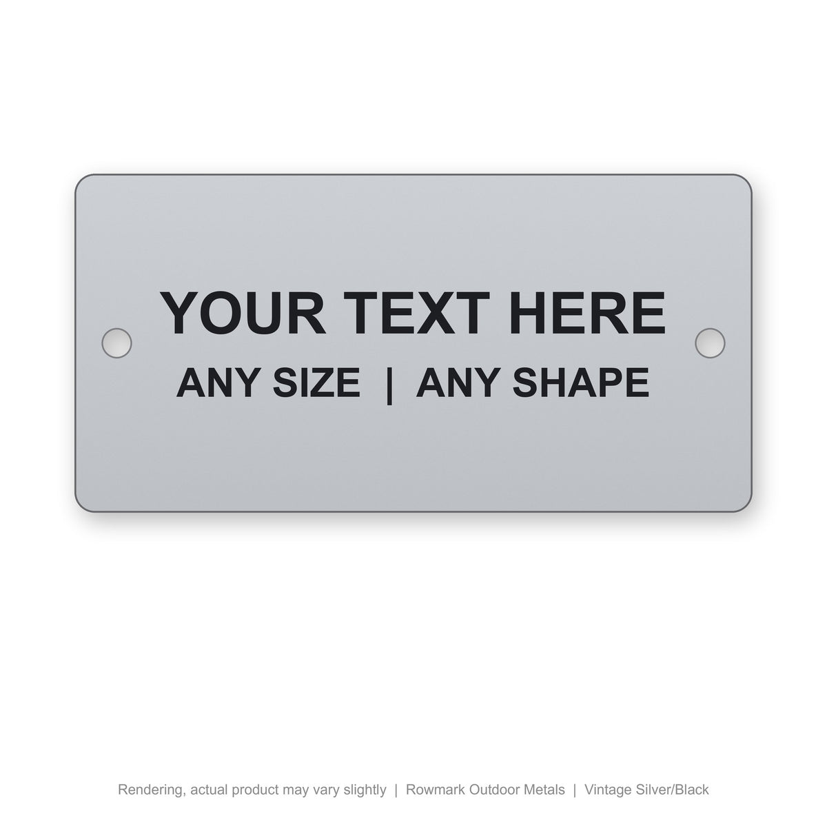 Rowmark Outdoor Metals engraved plate (rendering)