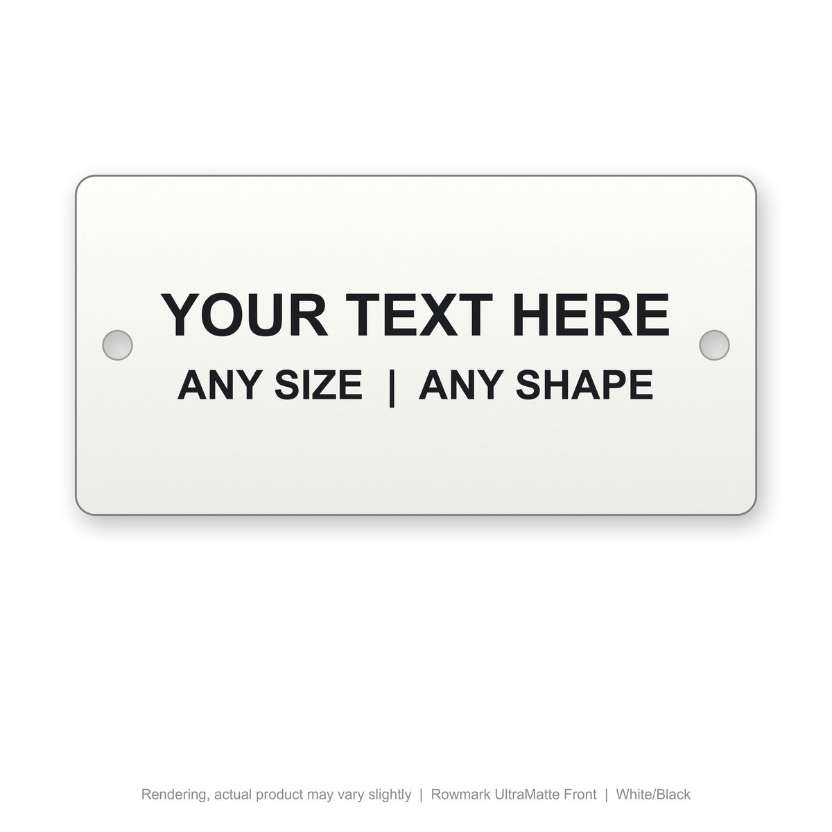 Rowmark UltraMatte Front engraved plate (rendering)