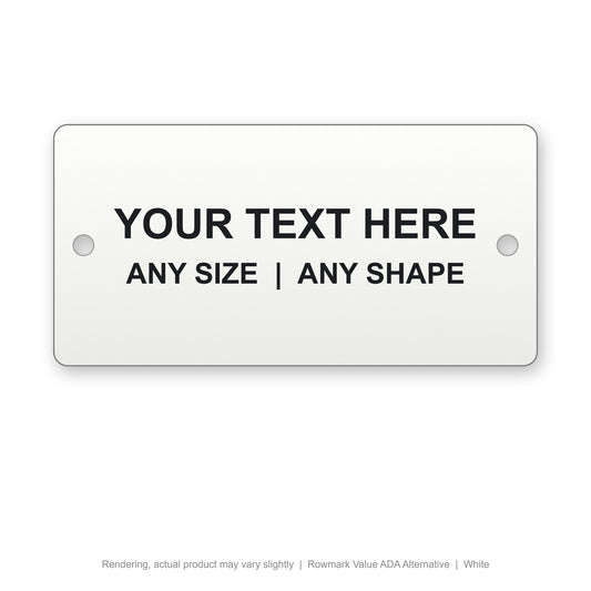 Rowmark Value ADA Alternative engraved plate (rendering)