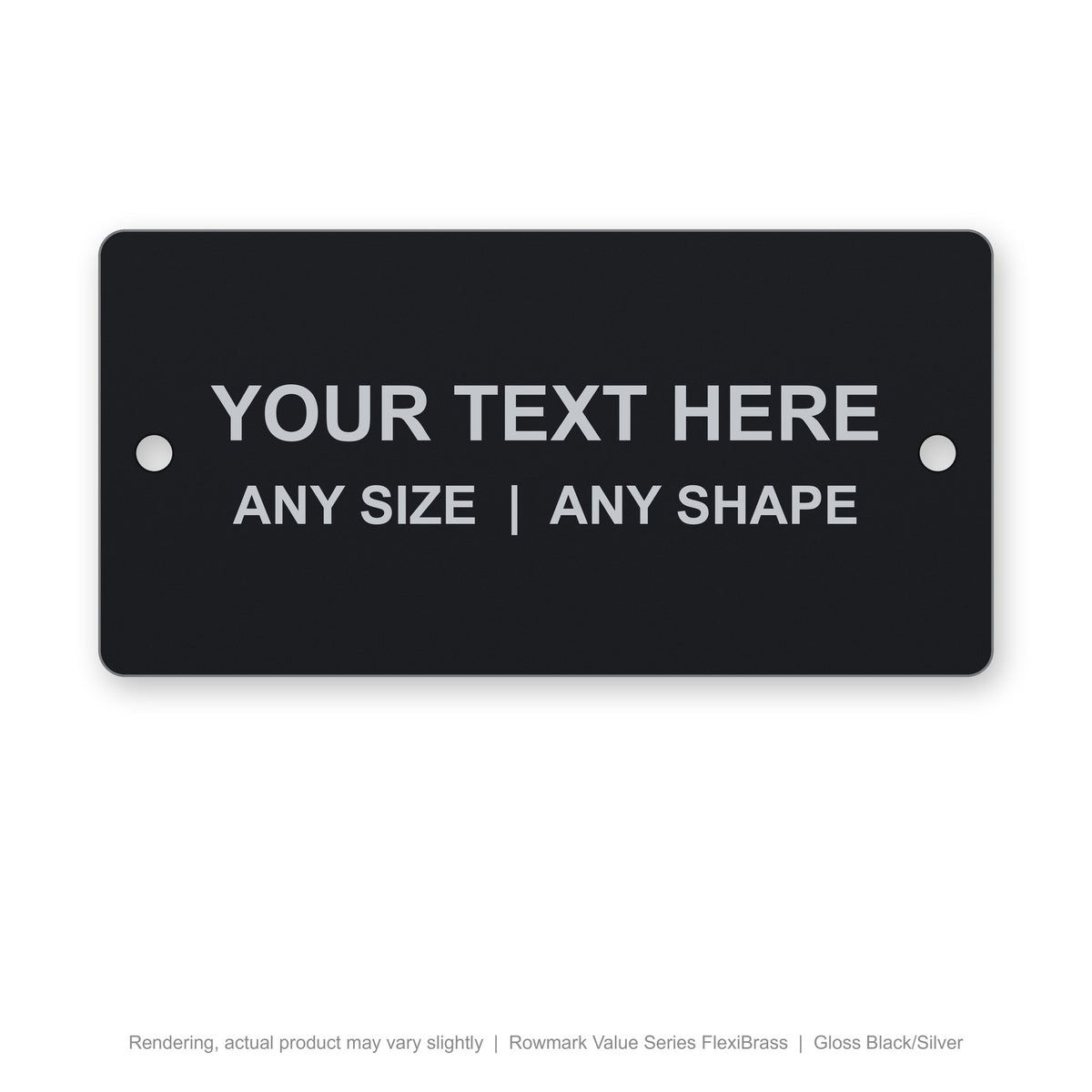 Rowmark Value Series FlexiBrass engraved plate (rendering)