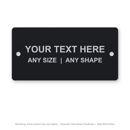 Rowmark Value Series FlexiBrass engraved plate (rendering)