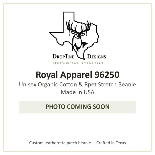 Photo coming soon: Royal Apparel 96250 Unisex Organic Cotton & Rpet Stretch Beanie Made in USA