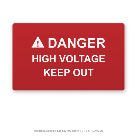 Engraved Safety Plate, 3 x 5 in, DANGER (white on red) (rendering)