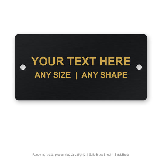 Solid Brass Sheet engraved plate (rendering)