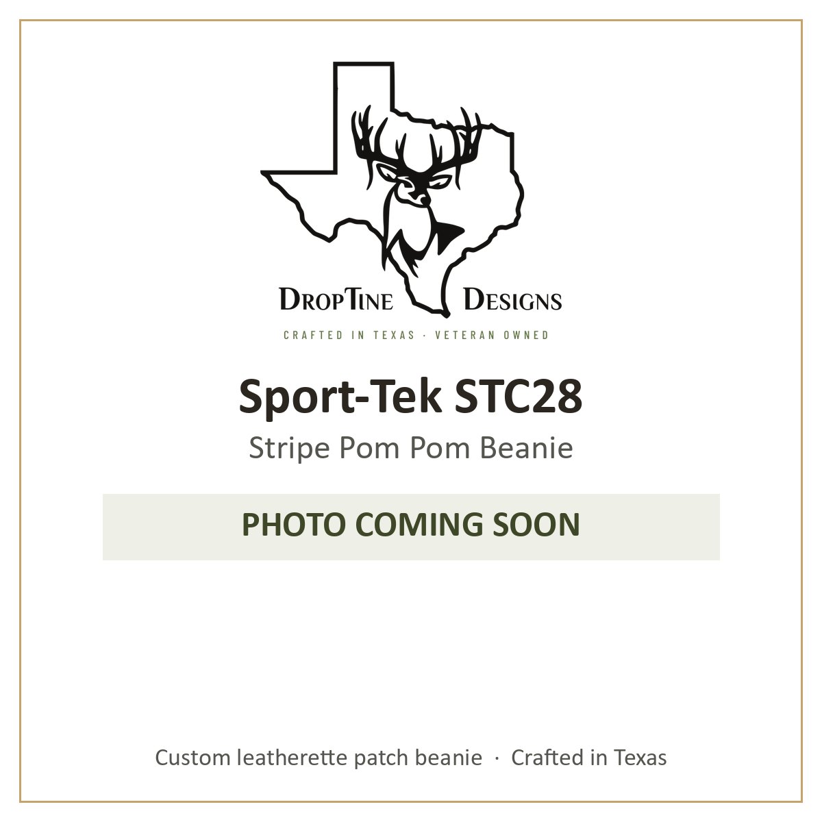 Photo coming soon: Sport-Tek STC28 Stripe Pom Pom Beanie