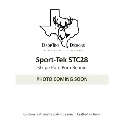 Photo coming soon: Sport-Tek STC28 Stripe Pom Pom Beanie