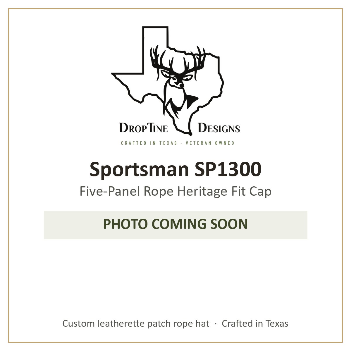 Photo coming soon: Sportsman SP1300 Five-Panel Rope Heritage Fit Cap