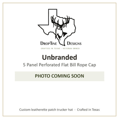 Photo coming soon: Unbranded 5 Panel Perforated Flat Bill Rope Cap