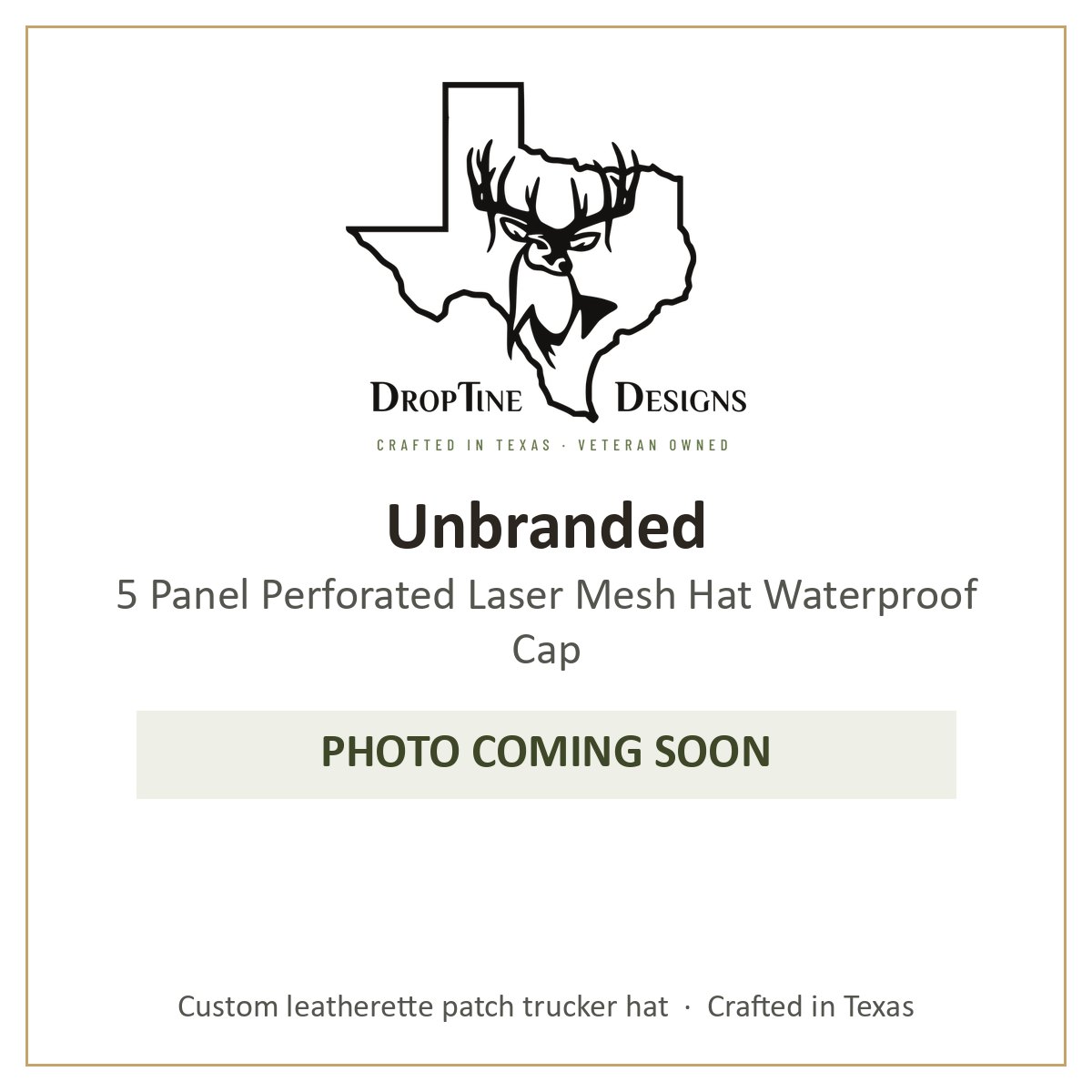 Photo coming soon: Unbranded 5 Panel Perforated Laser Mesh Hat Waterproof Cap