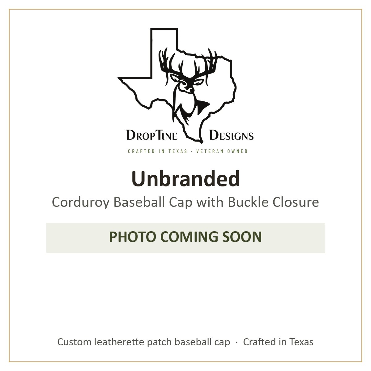 Photo coming soon: Unbranded Corduroy Baseball Cap with Buckle Closure