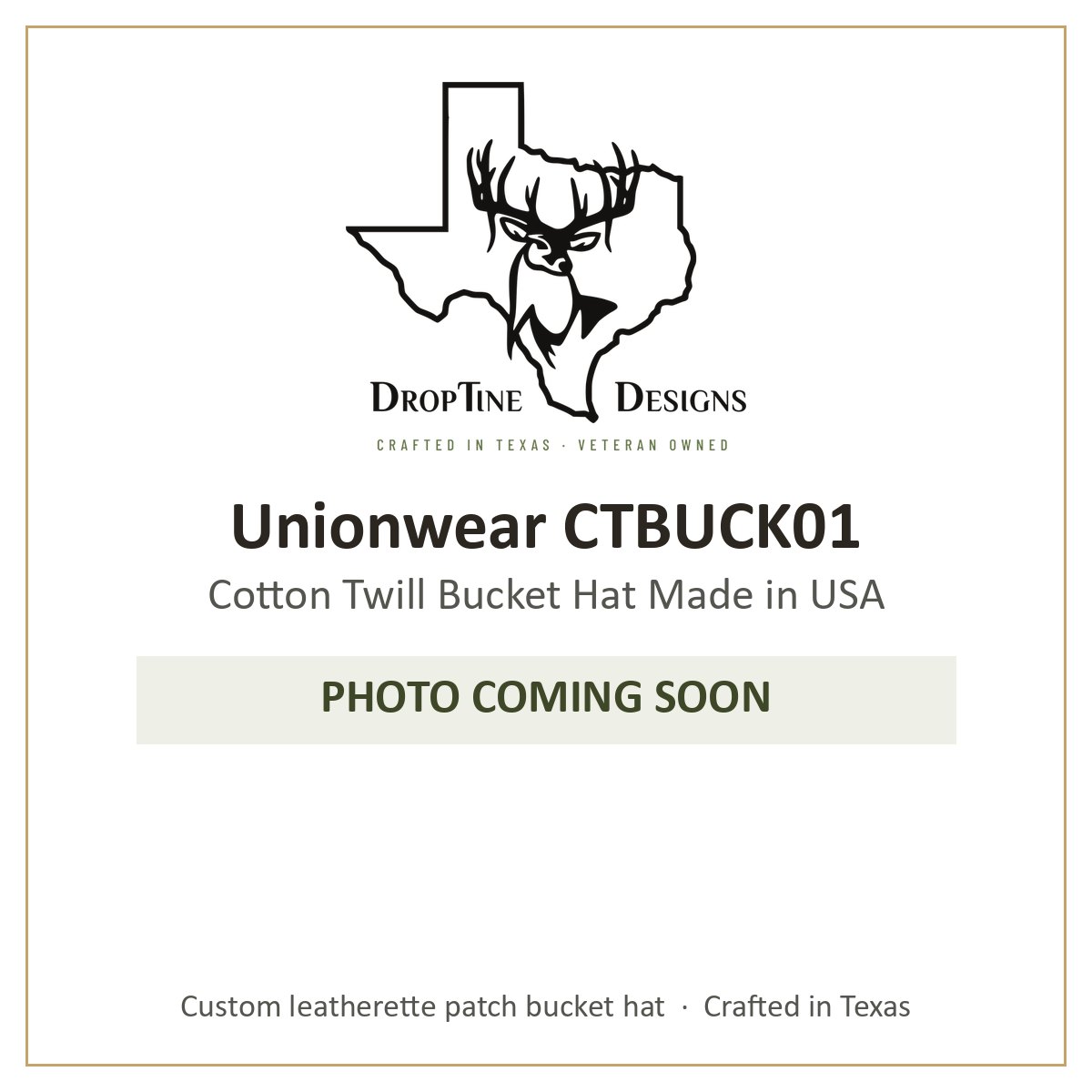Photo coming soon: Unionwear CTBUCK01 Cotton Twill Bucket Hat Made in USA