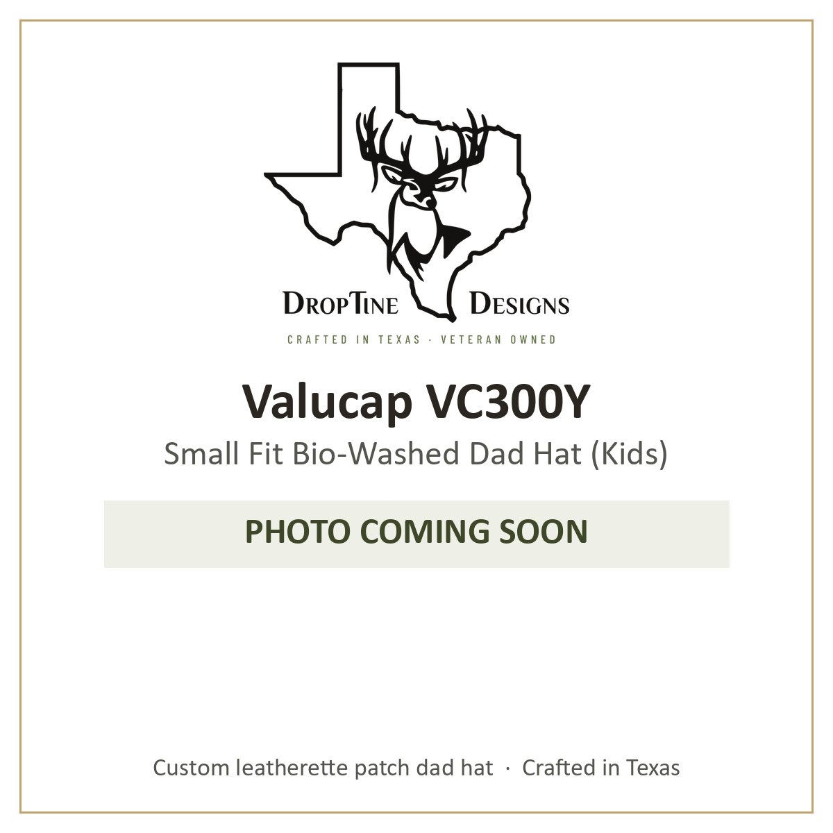 Photo coming soon: Valucap VC300Y Small Fit Bio-Washed Dad Hat (Kids)