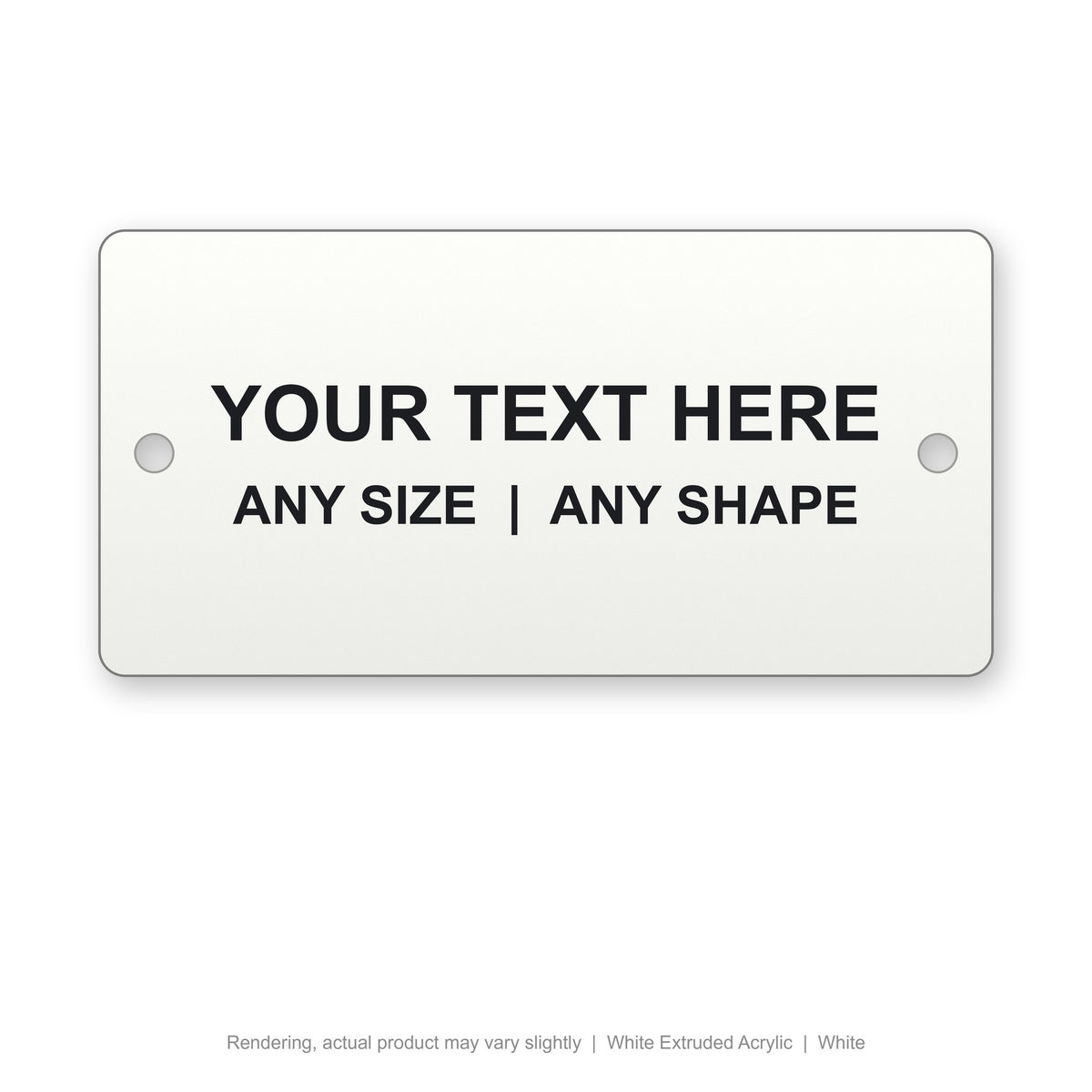 White Extruded Acrylic engraved plate (rendering)