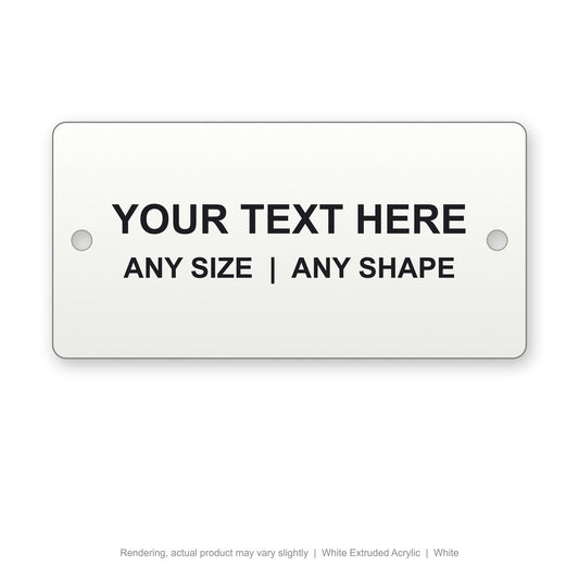 White Extruded Acrylic engraved plate (rendering)