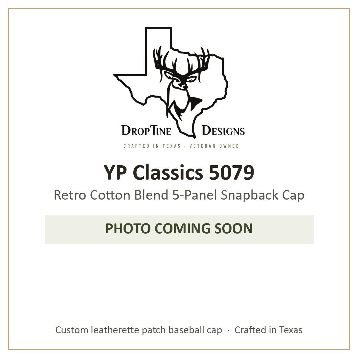 Photo coming soon: YP Classics 5079 Retro Cotton Blend 5-Panel Snapback Cap