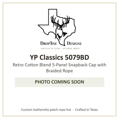 Photo coming soon: YP Classics 5079BD Retro Cotton Blend 5-Panel Snapback Cap with Braided Rope