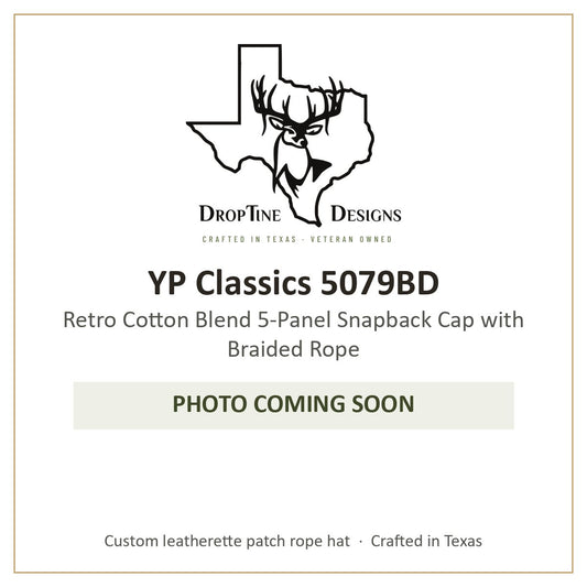 Photo coming soon: YP Classics 5079BD Retro Cotton Blend 5-Panel Snapback Cap with Braided Rope