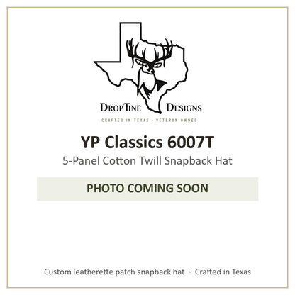 Photo coming soon: YP Classics 6007T 5-Panel Cotton Twill Snapback Hat