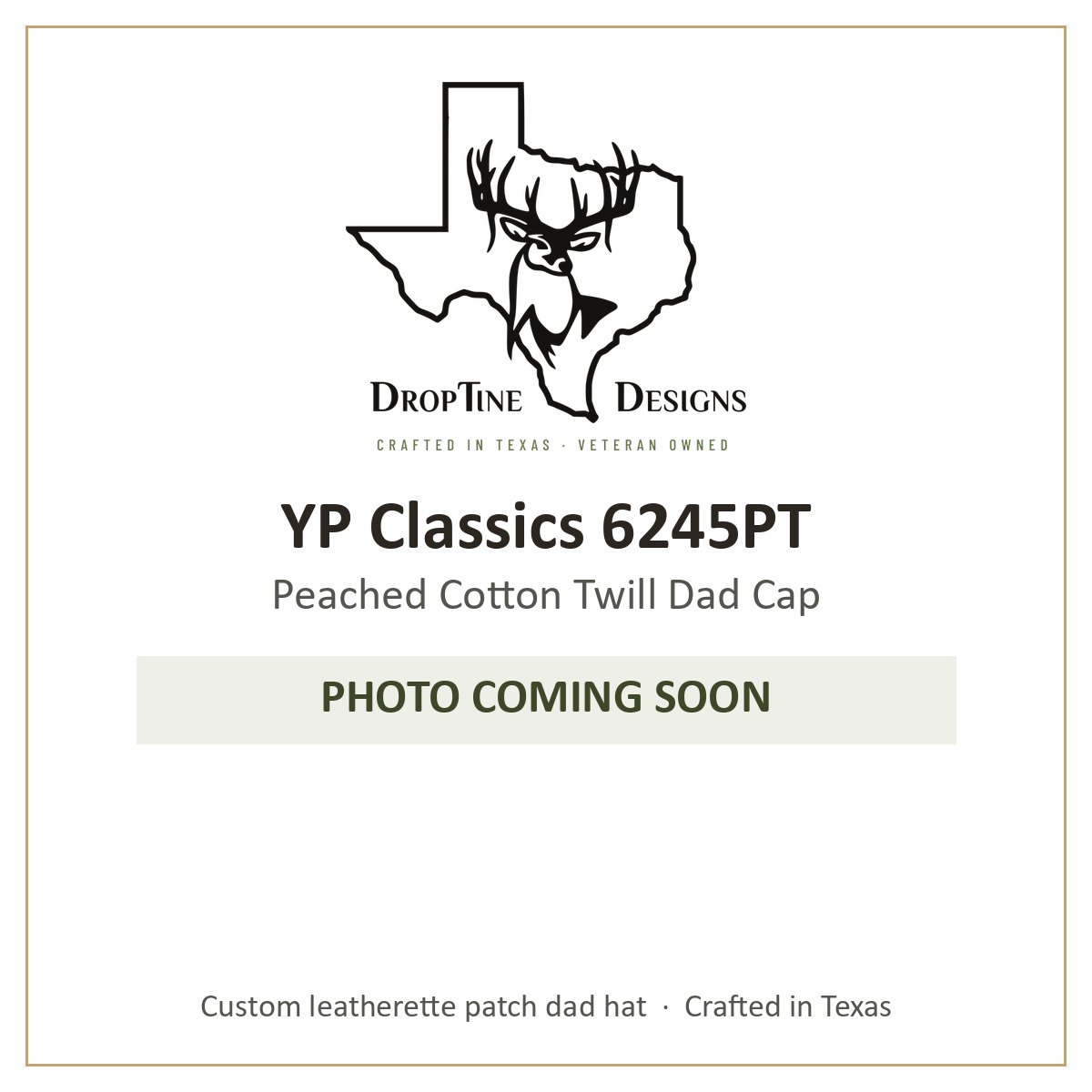 Photo coming soon: YP Classics 6245PT Peached Cotton Twill Dad Cap