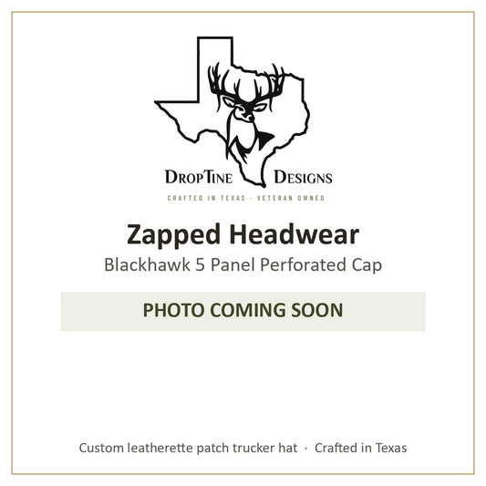 Photo coming soon: Zapped Headwear Blackhawk 5 Panel Perforated Cap
