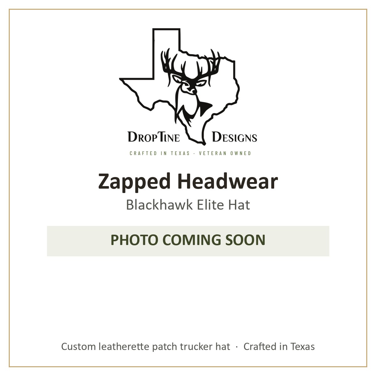 Photo coming soon: Zapped Headwear Blackhawk Elite Hat