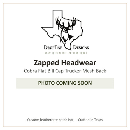 Photo coming soon: Zapped Headwear Cobra Flat Bill Cap Trucker Mesh Back
