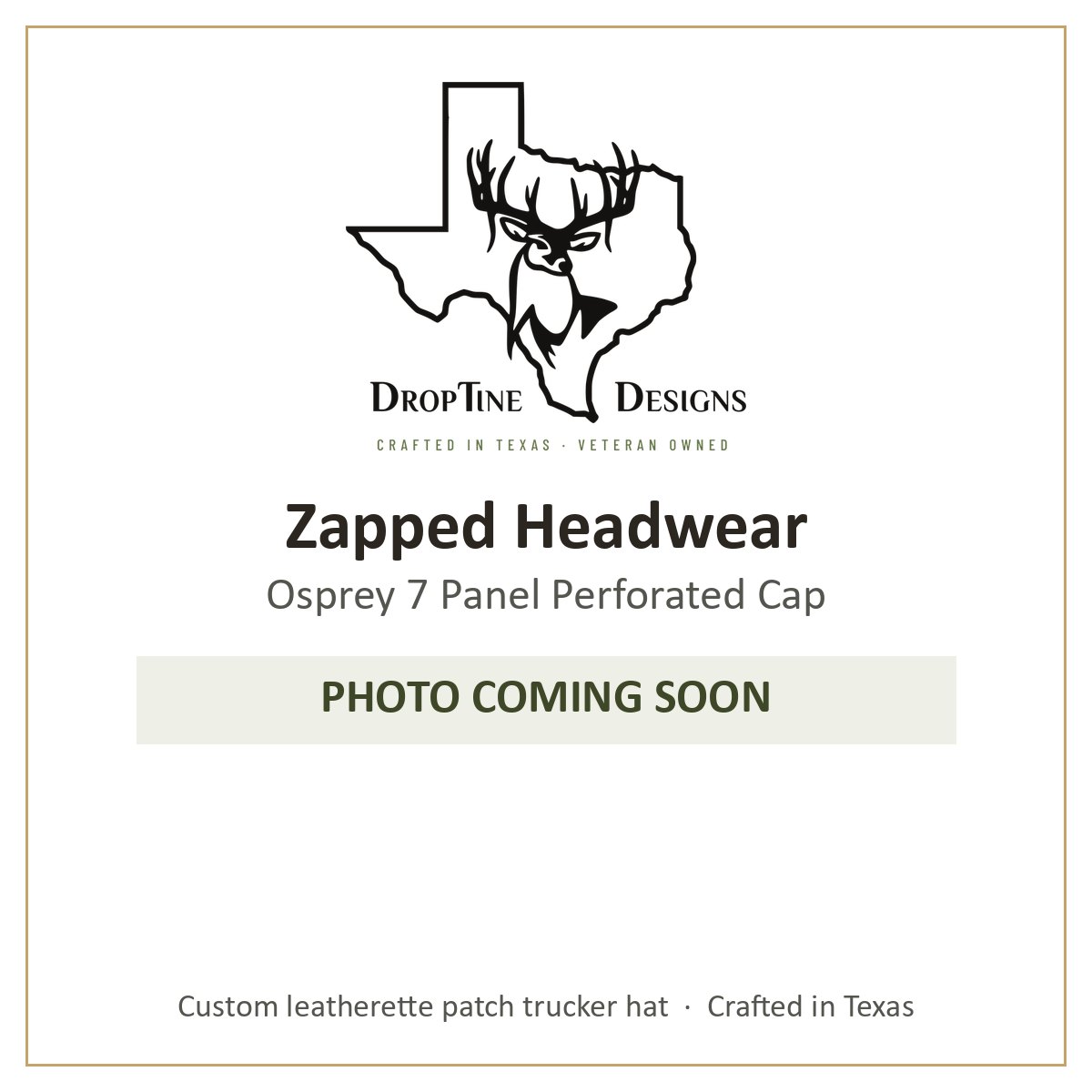 Photo coming soon: Zapped Headwear Osprey 7 Panel Perforated Cap