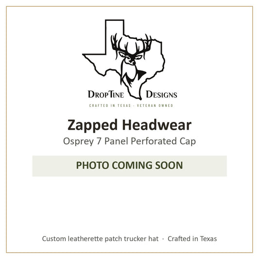 Photo coming soon: Zapped Headwear Osprey 7 Panel Perforated Cap