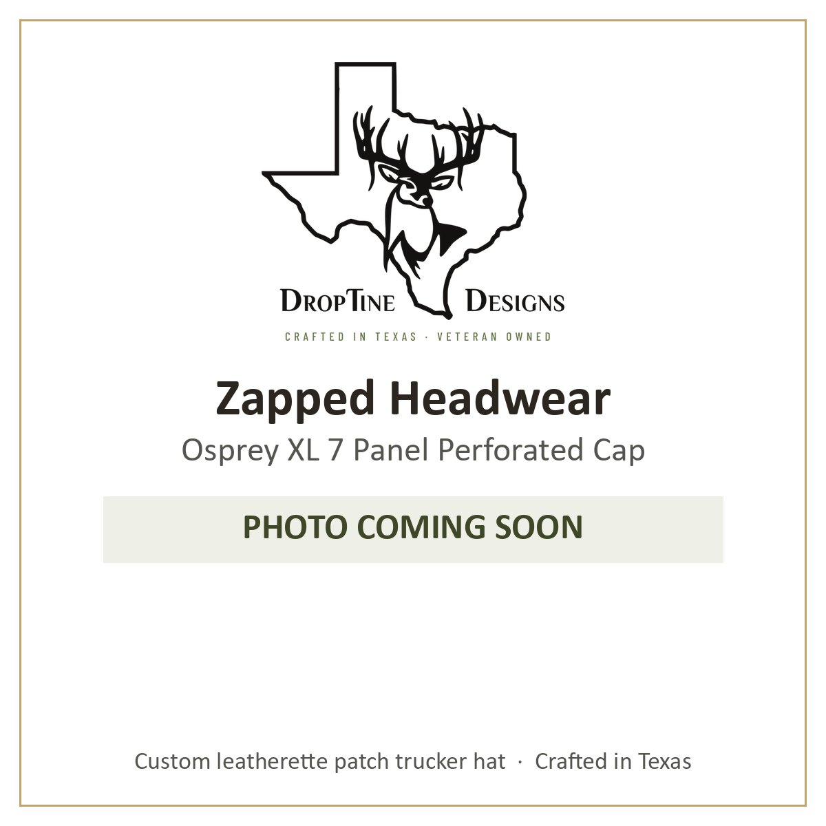Photo coming soon: Zapped Headwear Osprey XL 7 Panel Perforated Cap